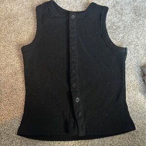 $3 | 3 for $10 Black Button-Up Sleeveless Top